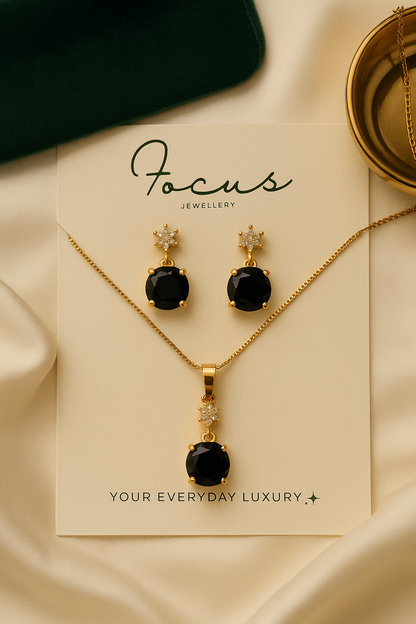 Enchanted Noir – Sparkling Black Stone Jewelry Set