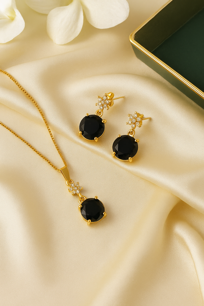 Enchanted Noir – Sparkling Black Stone Jewelry Set